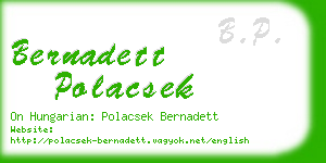 bernadett polacsek business card